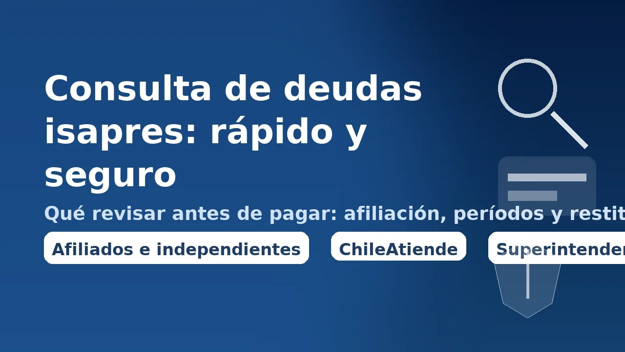 Consulta de deudas isapres: verificación rápida de afiliación, períodos y restituciones antes de pagar.