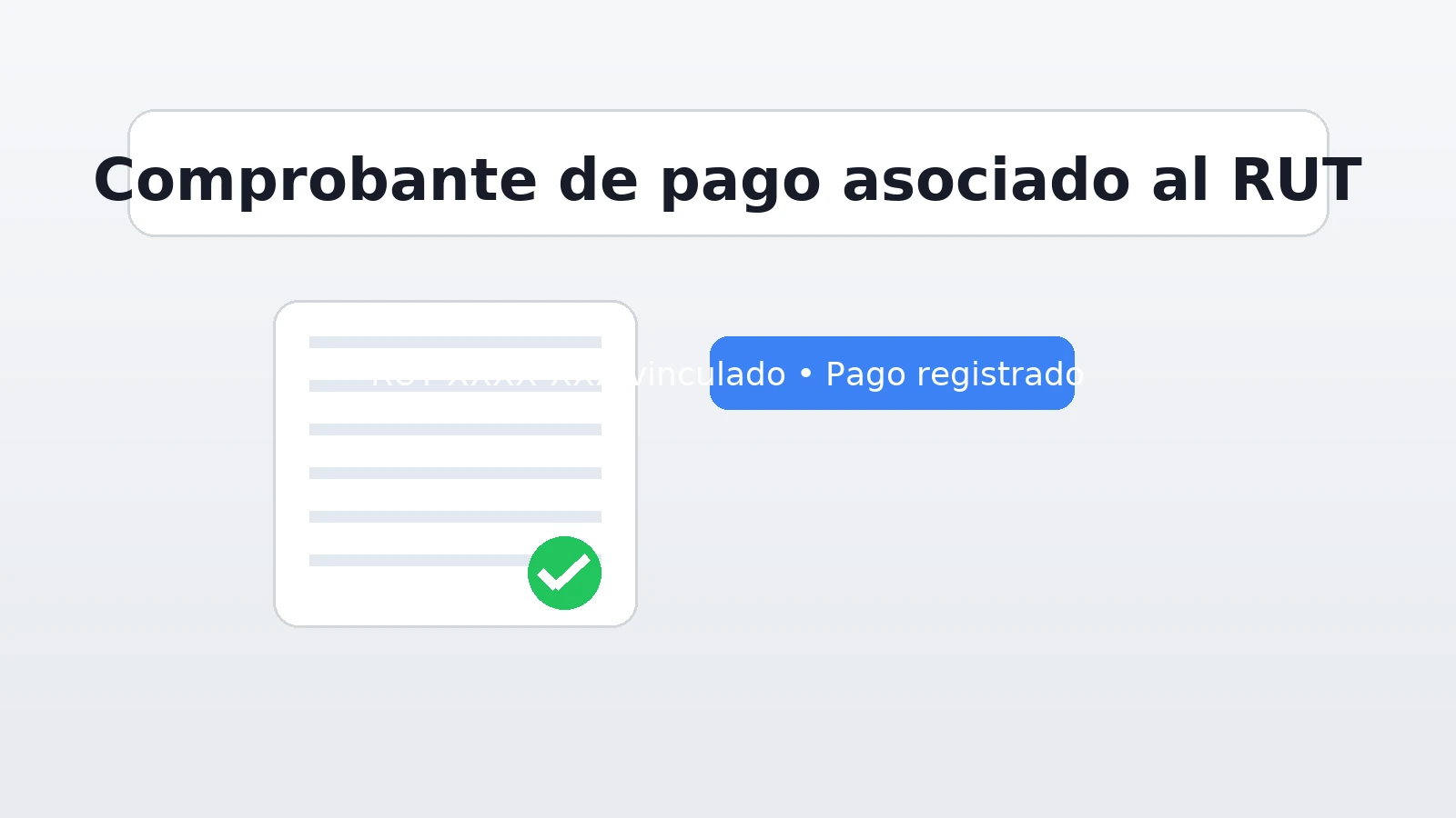 Comprobante de pago registrado asociado al RUT: recibo validado que acredita el pago de deuda fiscal en TGR.