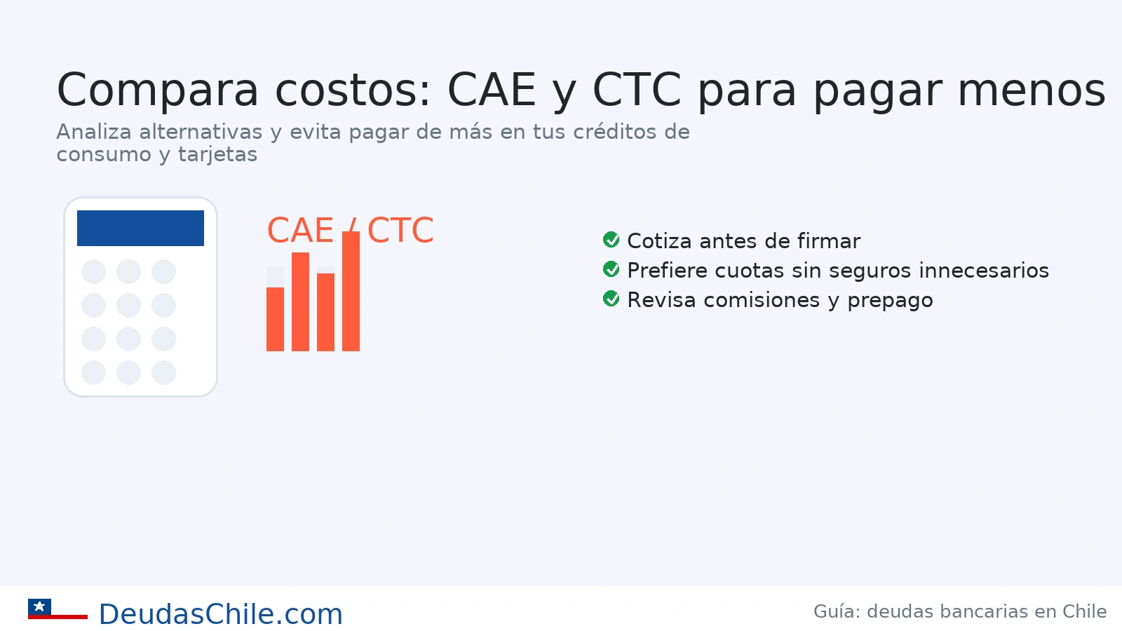 Compara costos de créditos con CAE y CTC para pagar menos; consejos para cotizar antes de firmar