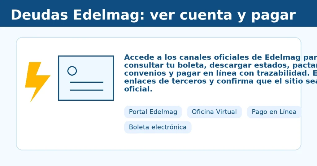 Deudas Edelmag: ver cuenta y pagar — acceso oficial, oficina virtual y boleta electrónica