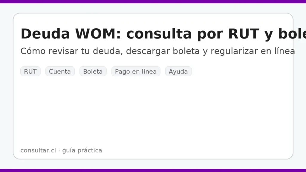 Deuda WOM: consulta por RUT y boletas – guía para revisar deuda, descargar boleta y regularizar en línea