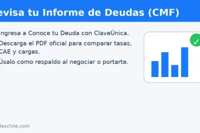 Revisa tu Informe de Deudas en “Conoce tu Deuda” de la CMF: entra con ClaveÚnica, descarga el PDF oficial y úsalo para comparar condiciones, tasas y CAE o respaldar negociaciones.
