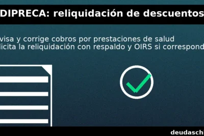 DIPRECA: reliquidación de descuentos por prestaciones de salud, guía para revisar y corregir cobros con respaldo y OIRS