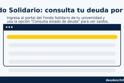 Deuda Fondo Solidario: consulta de estado por RUT en el portal de tu universidad (opción “Consulta estado de deuda”)