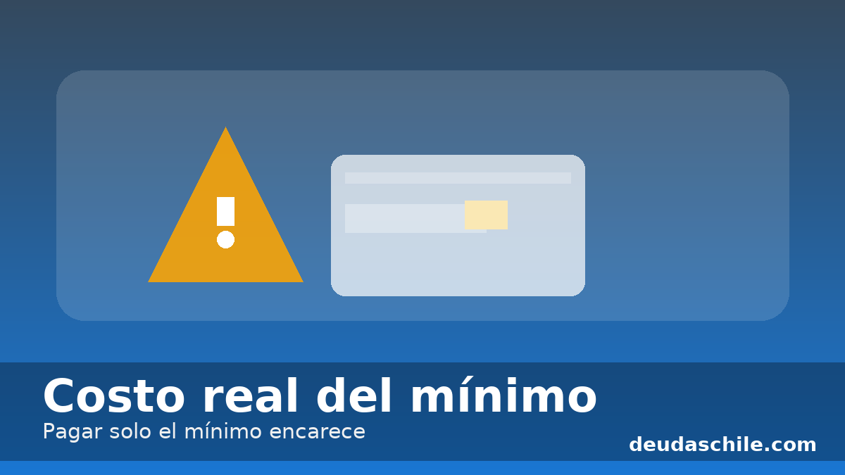 Señal de advertencia sobre pagar solo el mínimo de la tarjeta — costo real del pago mínimo en Chile — deudaschile.com