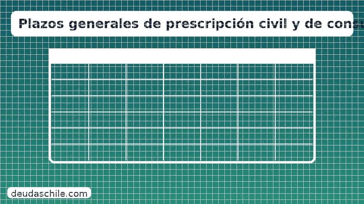 Plazos generales de prescripción de deudas en Chile para obligaciones civiles y de consumo, visión práctica.